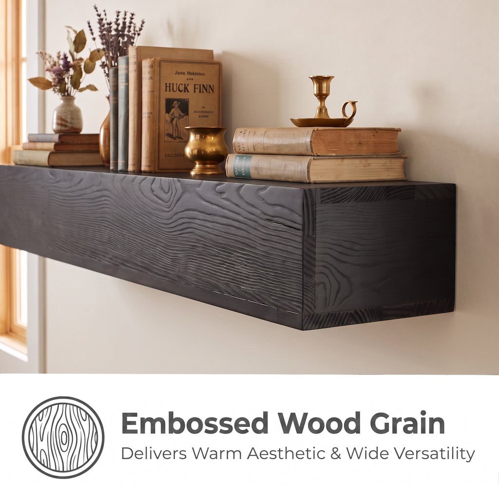 60'' Fireplace Mantel Pine Wood Wall-Mounted Shelf