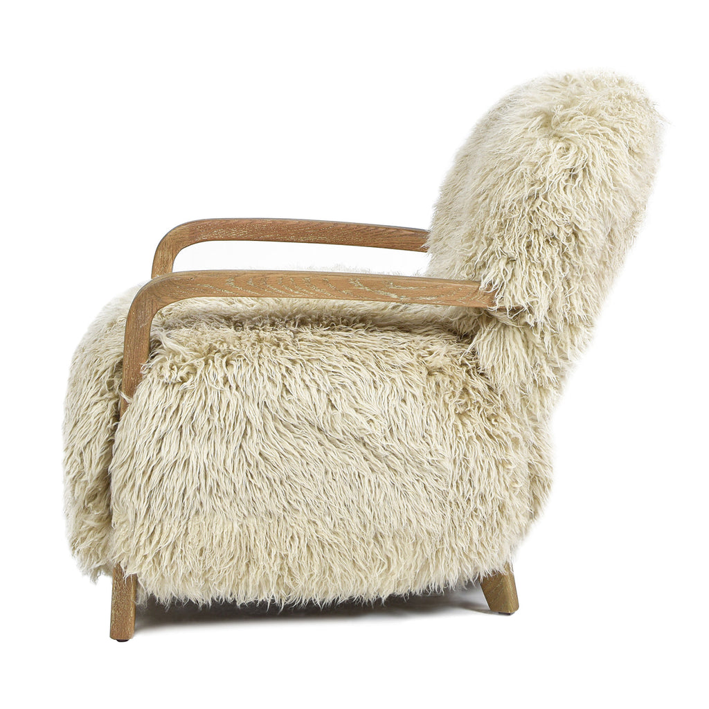 Enchante 28.5" New Zealand Sheepskin Accent Arm Chair