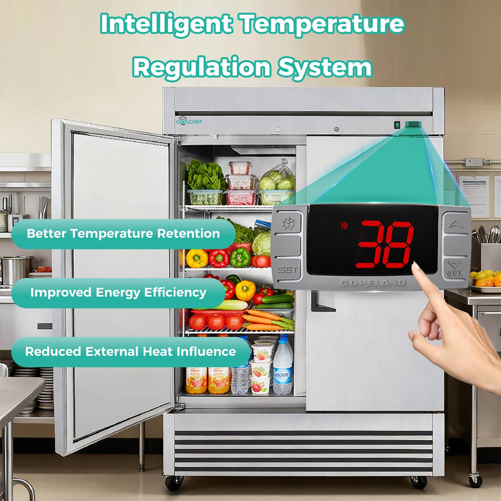 54" Commercial Refrigerator - Stainless Steel 49 Cu.Ft