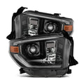 AlphaRex 14-21 Toyota Tundra LUXX-Series LED Proj Headlights Alpha-Blk w/Actv Light & Seq. Sig + DRL 880836 *Discontinued