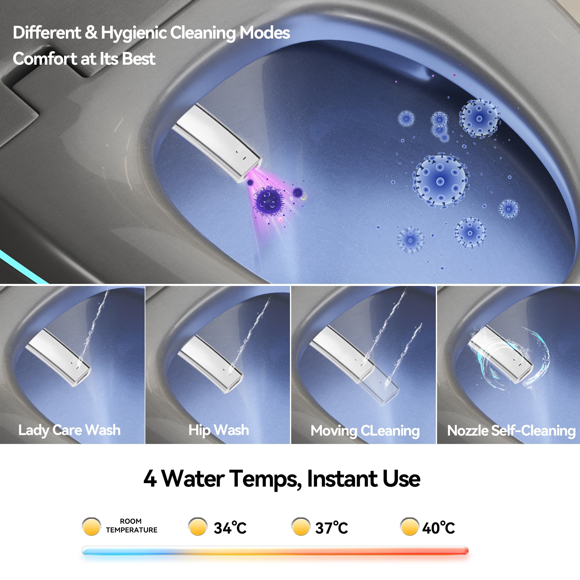 Unique Smart Toilet with Built-in Bidet