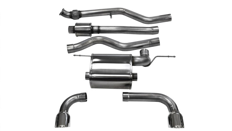 Corsa 12-14 BMW 335i Sedan AWD F30 3in Polished Touring Dual Rear Single 3.5in Tip Cat-Back Exhaust 14938
