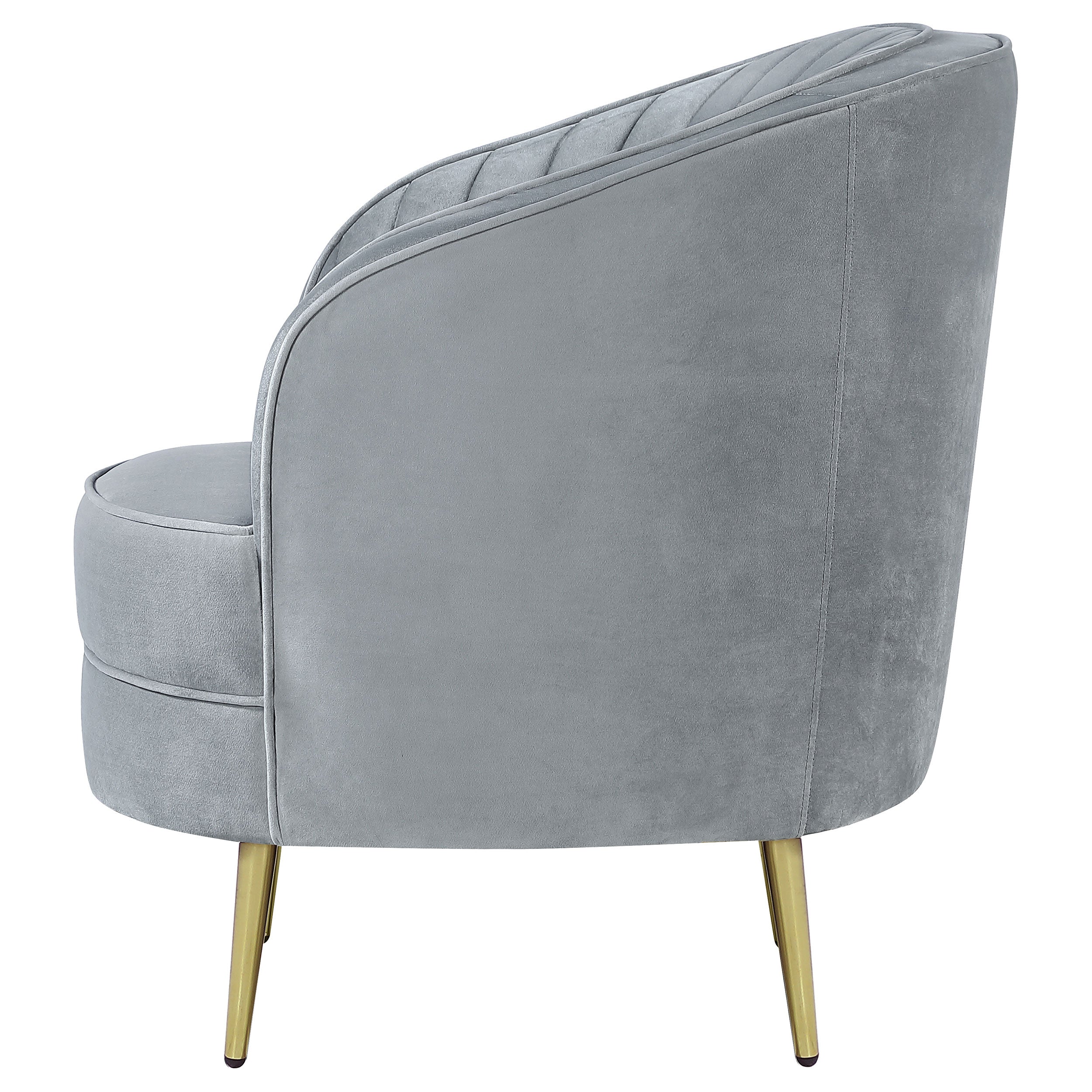 Grey Velvet Accent Chair