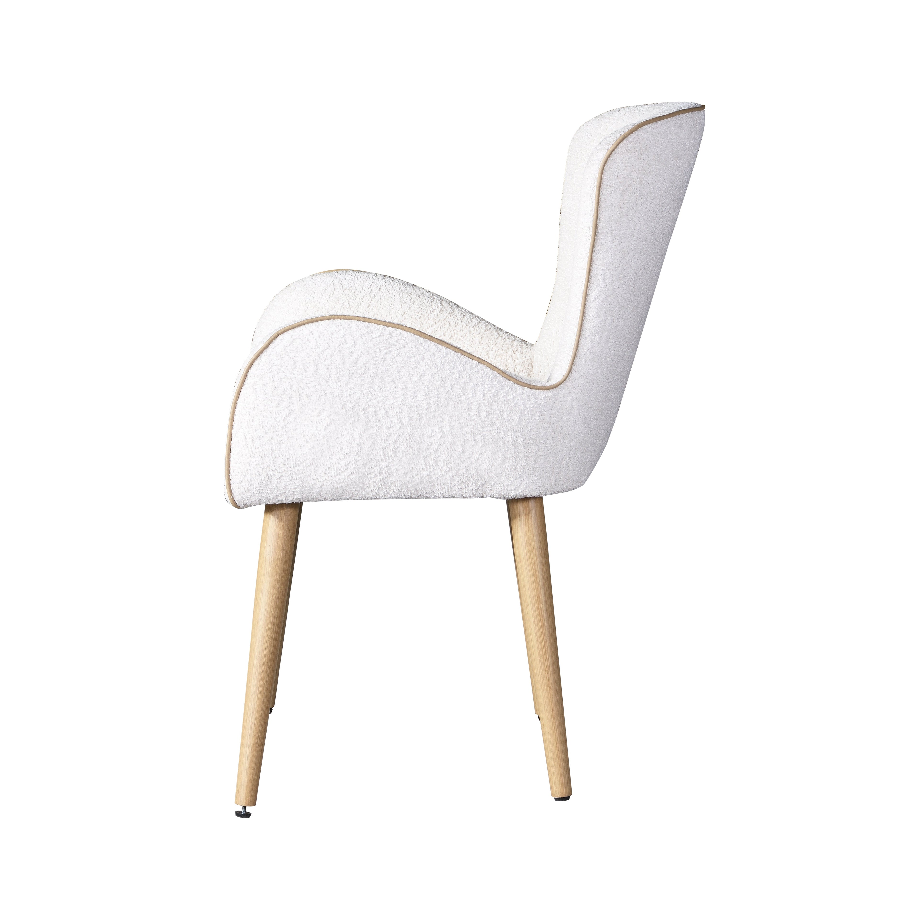 Qwin Beige Boucle Side Chair