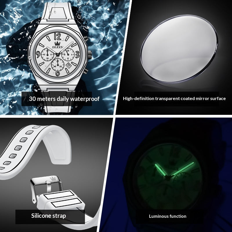 Cartoon Style Silicone Strap Waterproof Quartz Watch Casual Sports Daily Wear