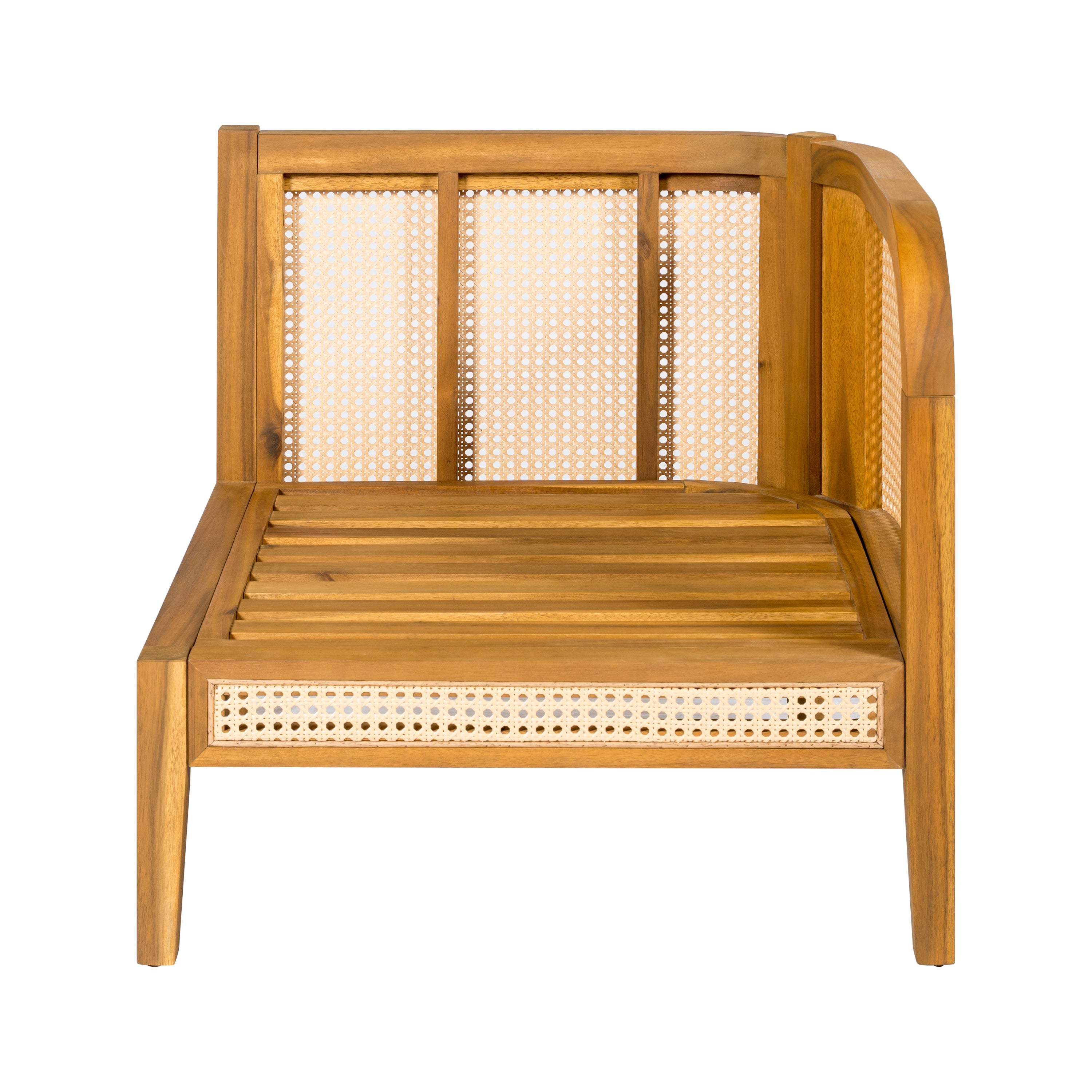 Kirkby Outdoor 5 Seater V-Shaped Acacia Wood Sofa
