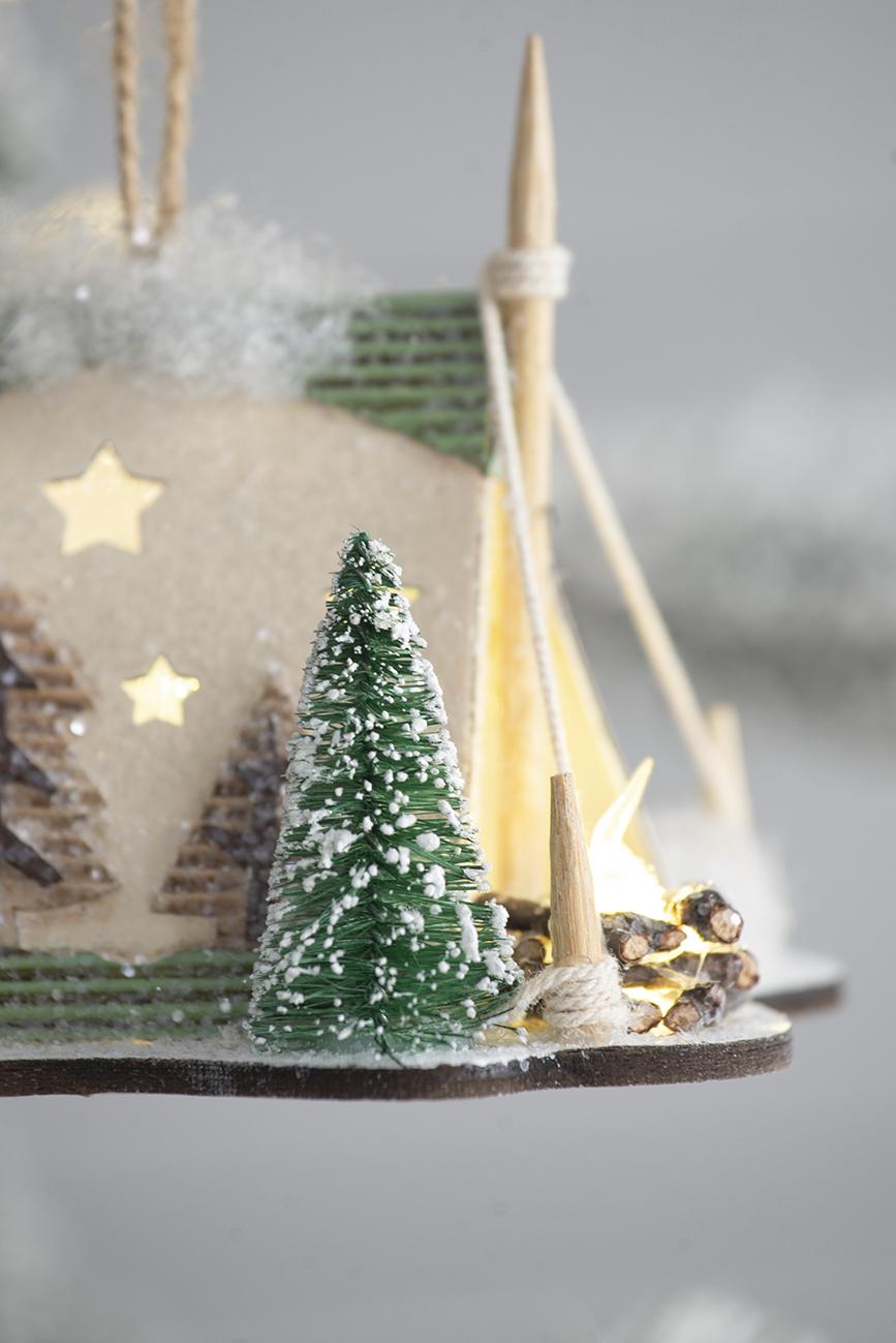 Decorative Hanging Christmas Tree Tent Ornaments - Set of 6