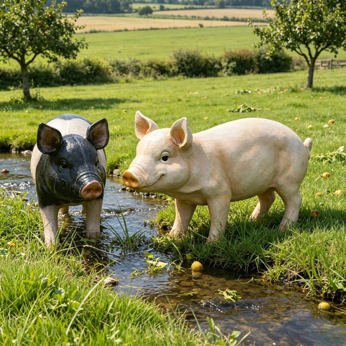 Garden Pig Statues Outdoor Decor