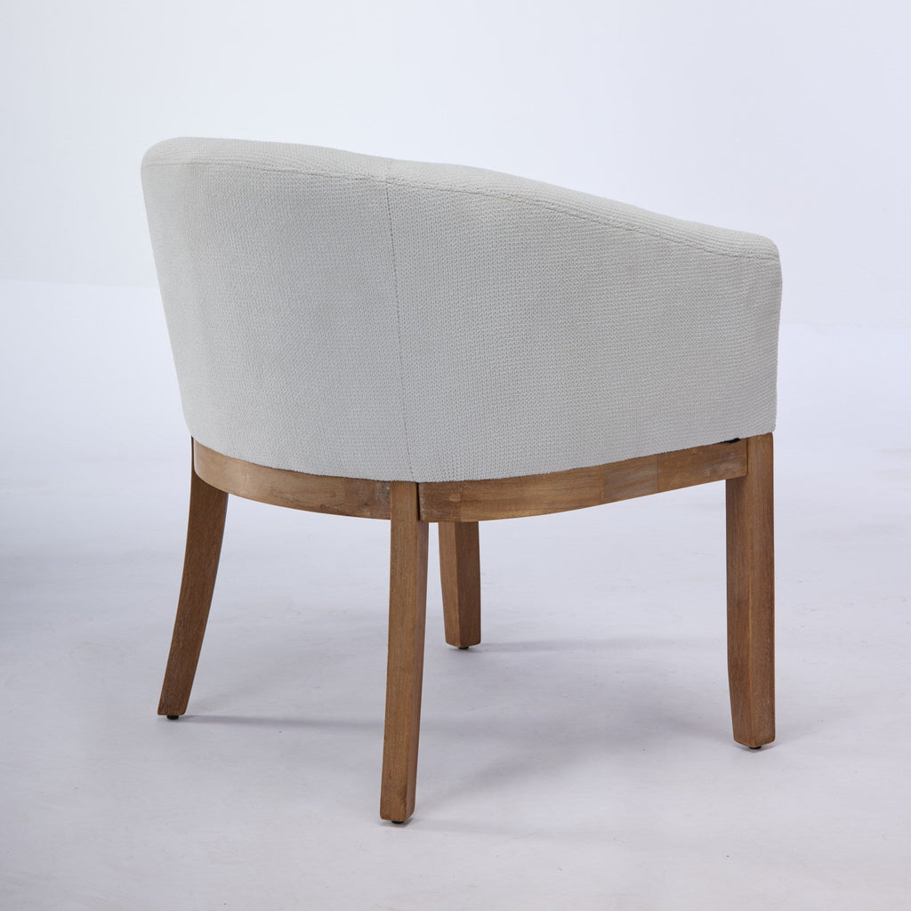 Mid Century Modern Upholstered Barrel Dining Chairs