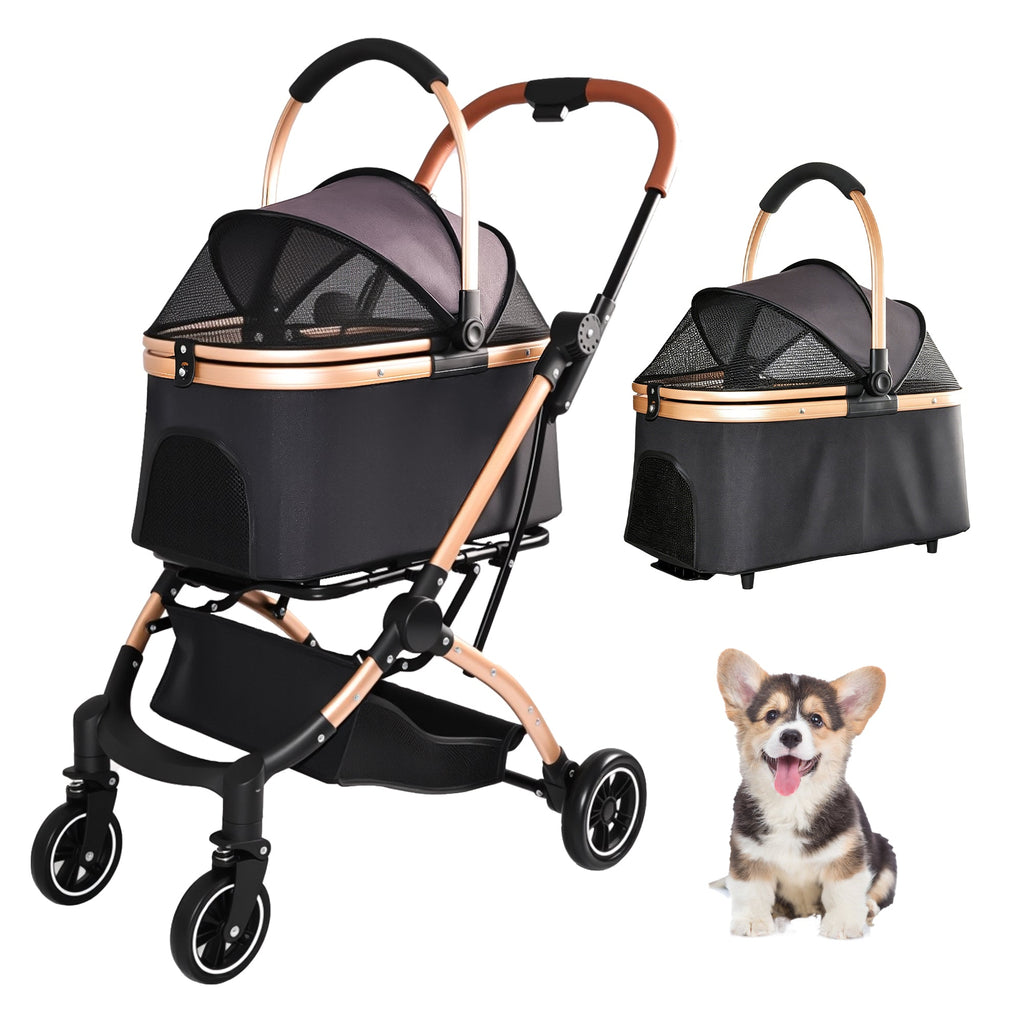 2-in-1 Detachable Pet Stroller for Dogs and Cats