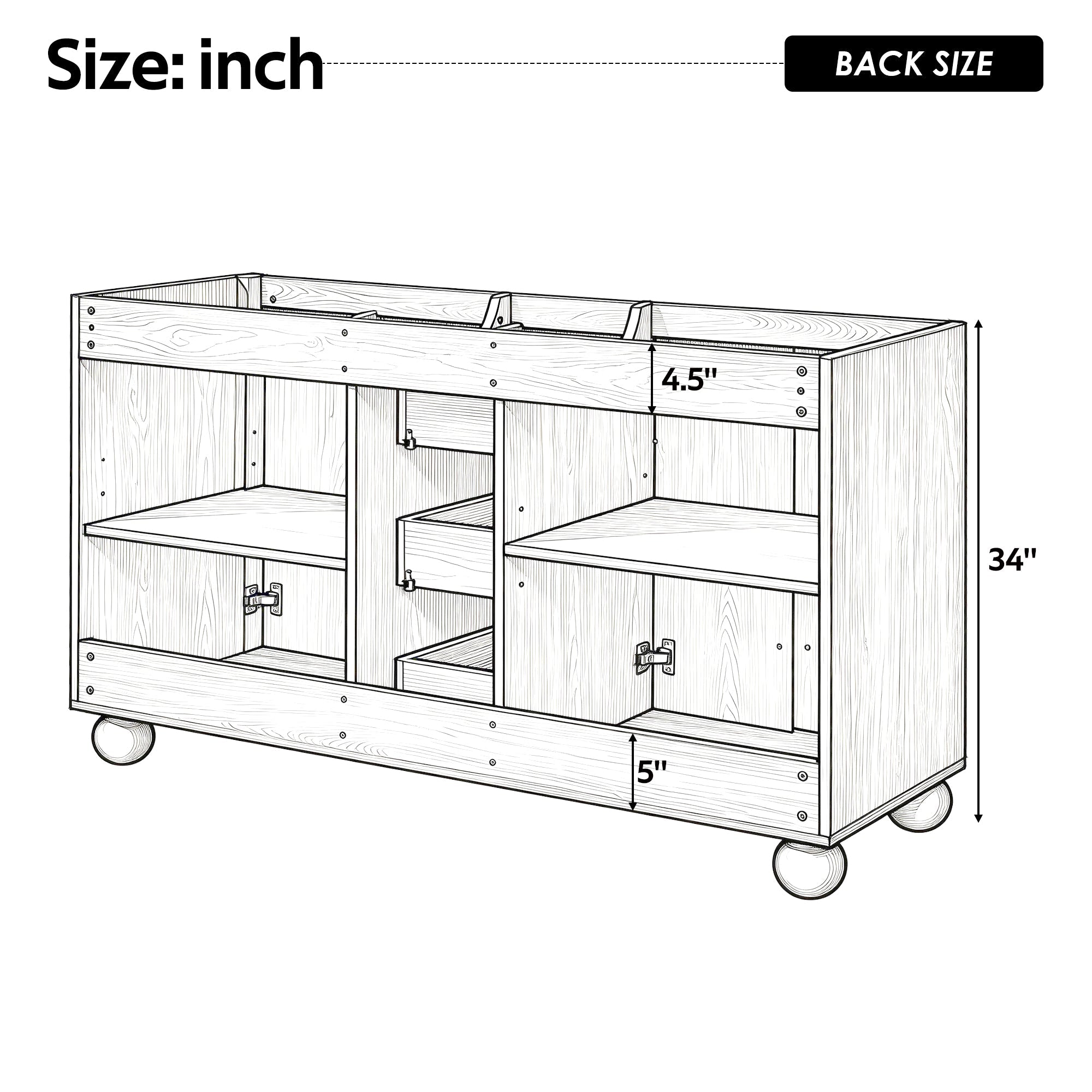 58.3" Bathroom Vanity Cabinet Only Without Vanity Top