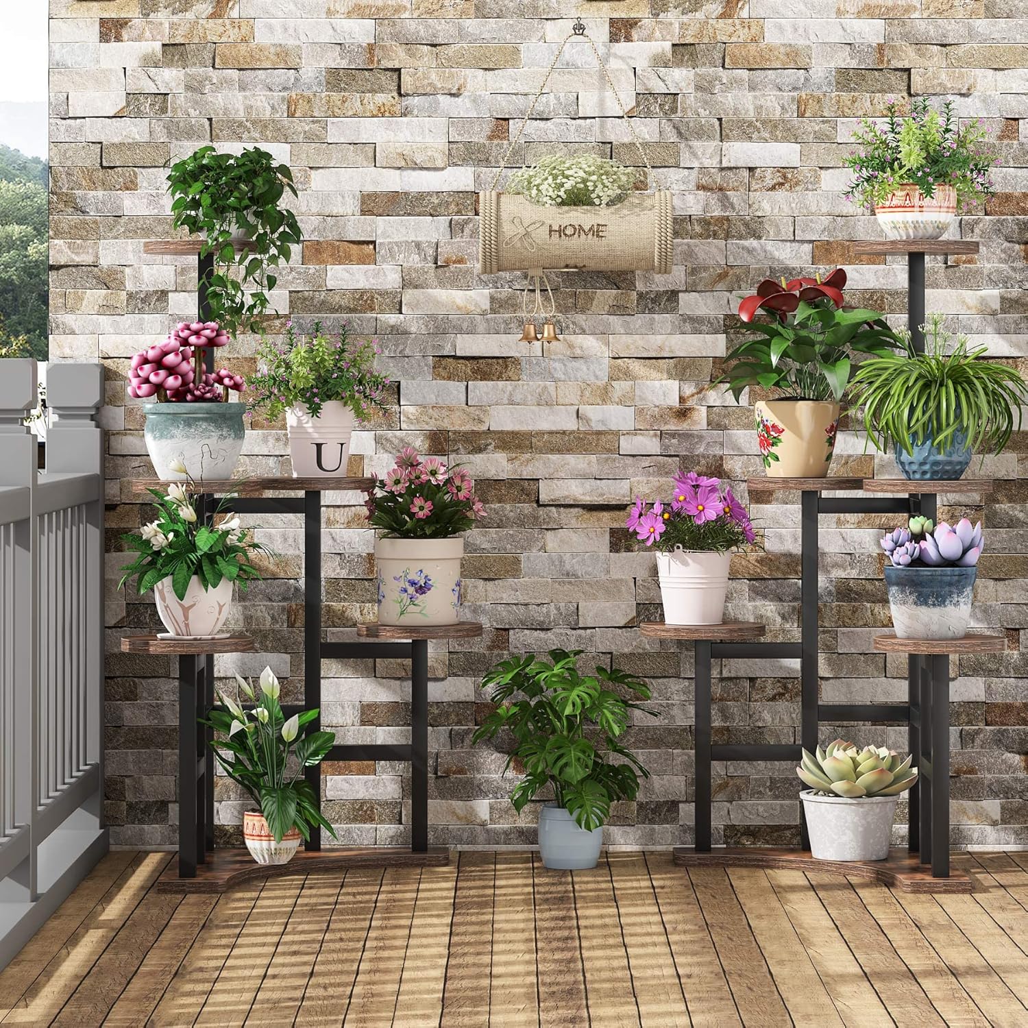 43.70" Height 6-Tier Rustic Plant Shelf