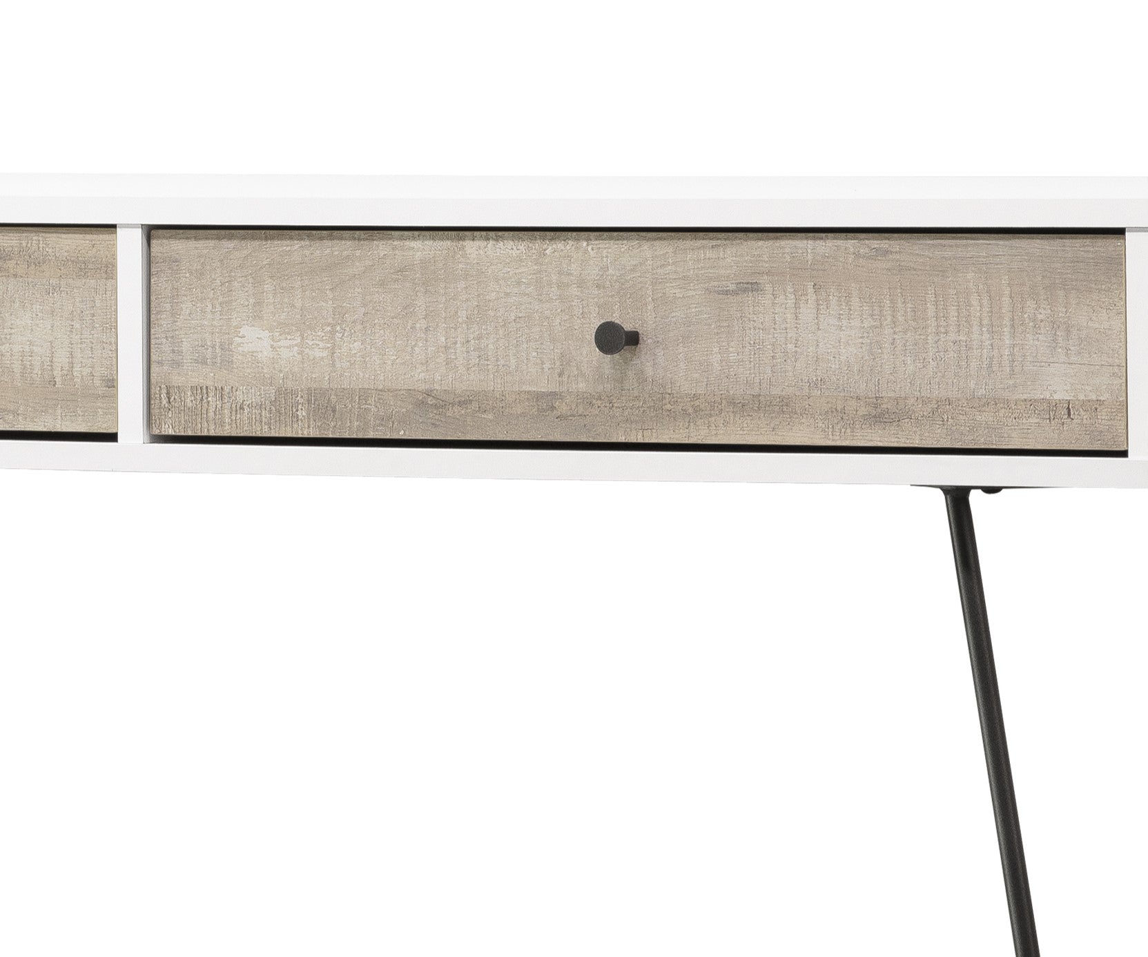 Taupe Desk with Metal Accents