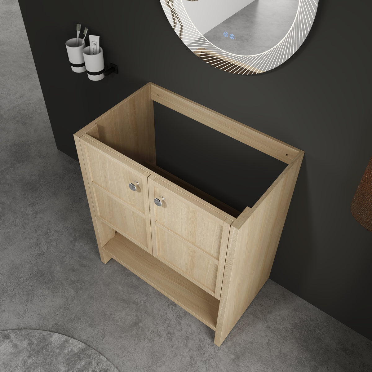 30" Freestanding Bathroom Vanity, 2 Soft Closing Doors