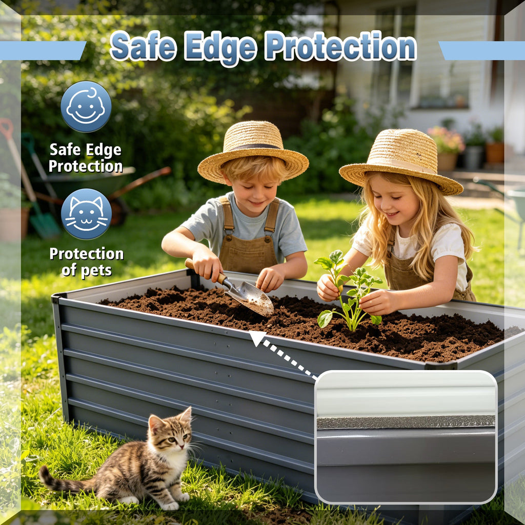 6x3x2ft 2-Piece Large Raised Garden Bed Kit