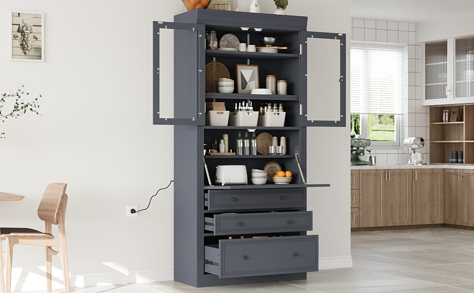 TOPMAX Freestanding Kitchen Pantry Storage Cabinet