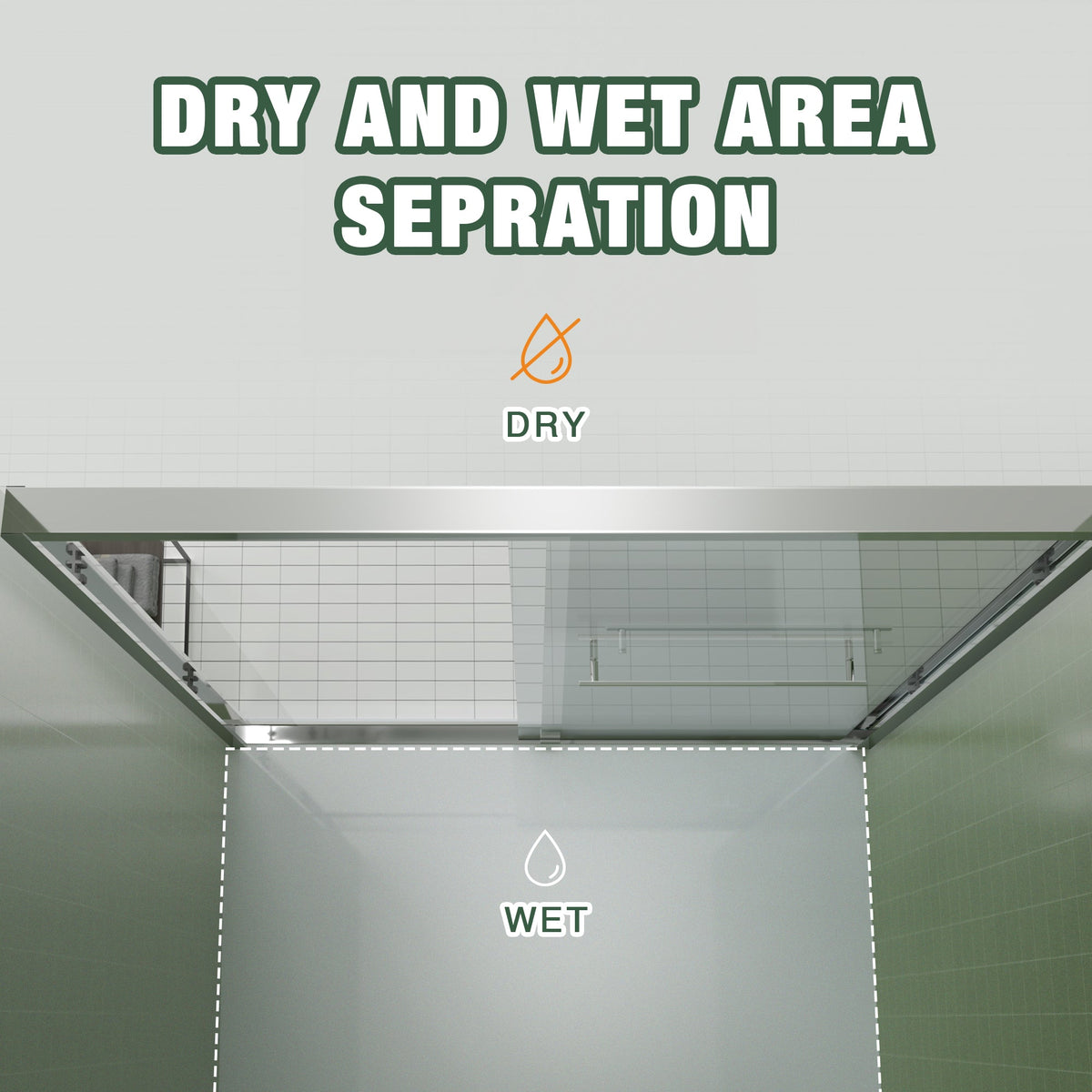 Aluminum Frame Double Sliding Shower Door