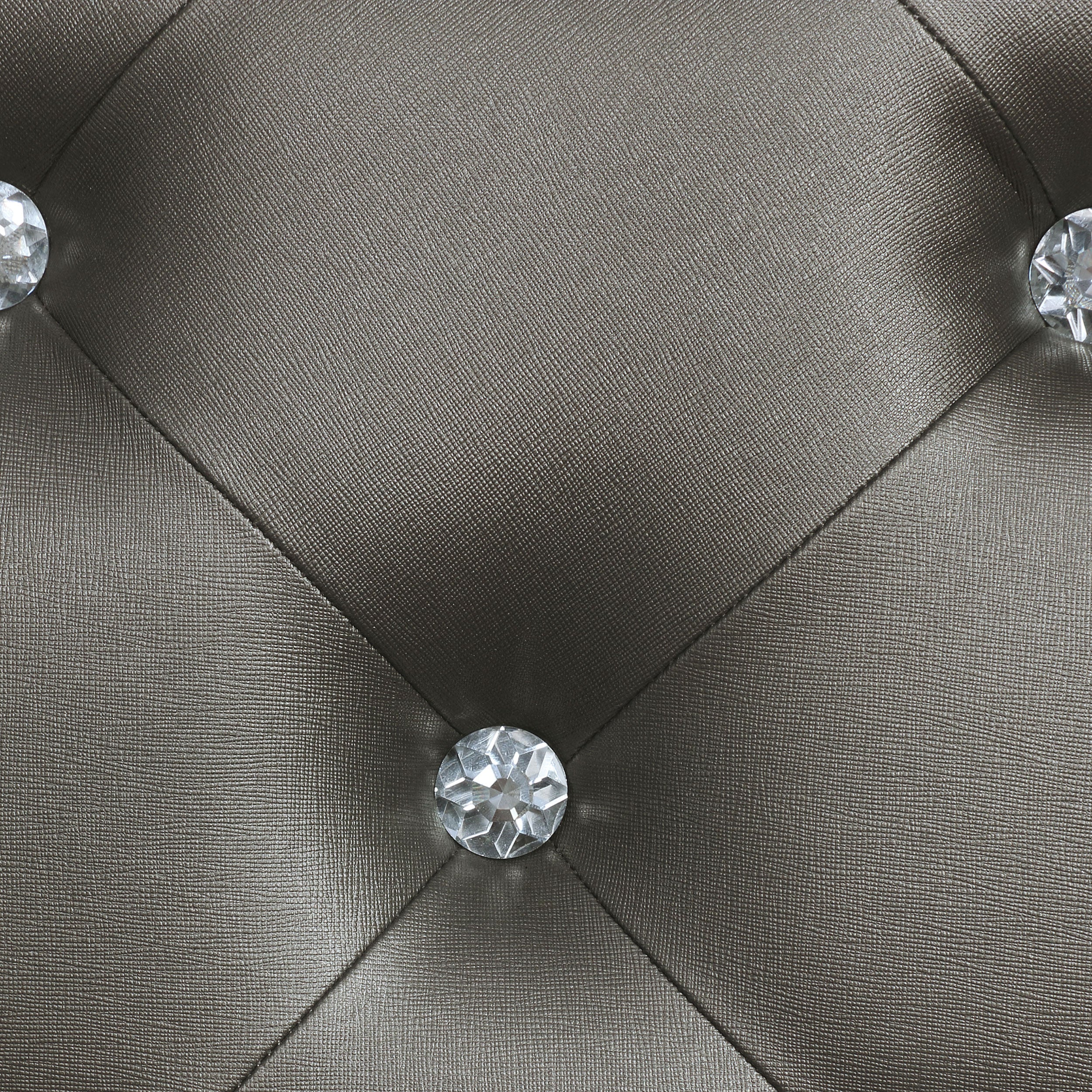 Karmen Metallic Upholstered Tufted Eastern King Panel Bed