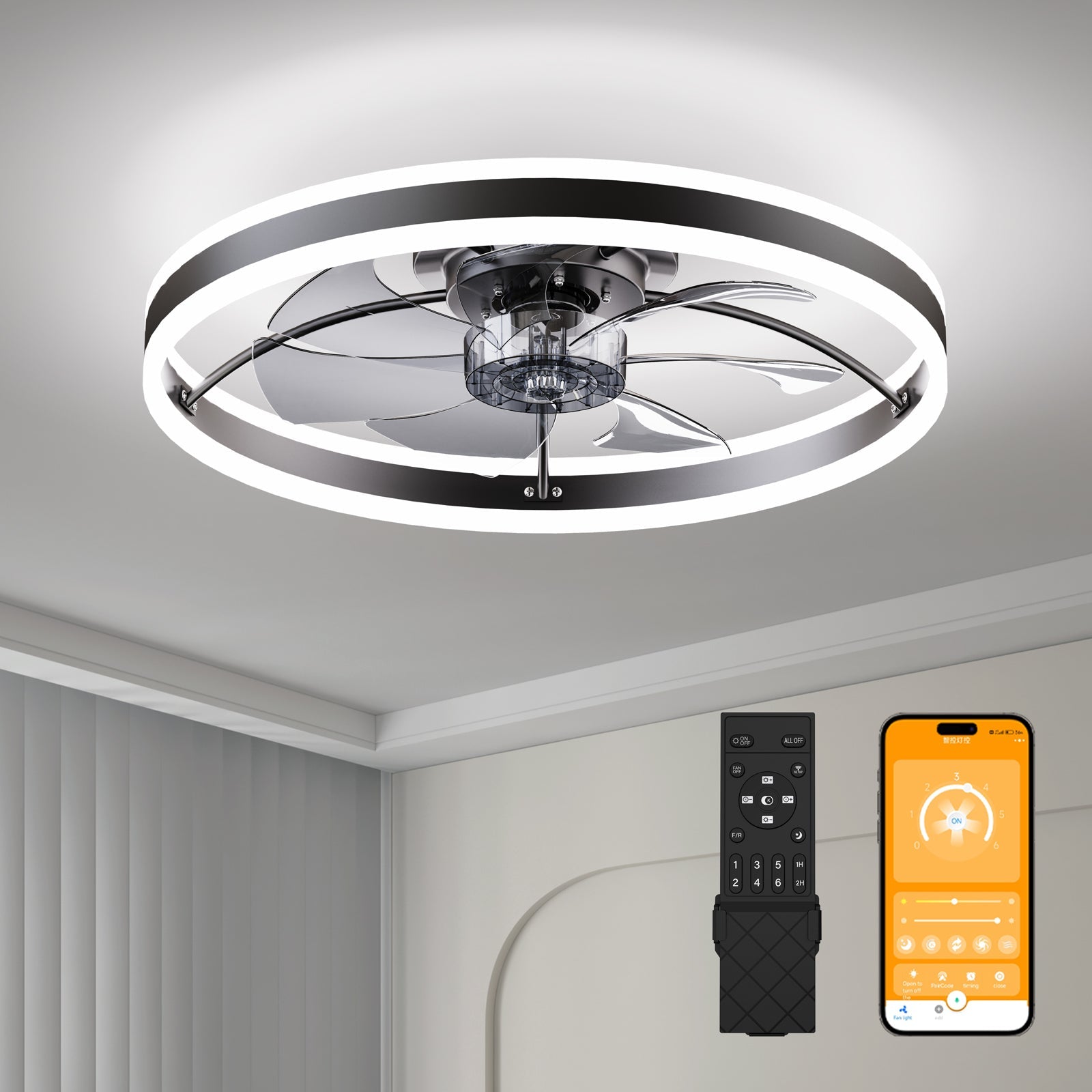 Smart Ceiling Fan with LED Light