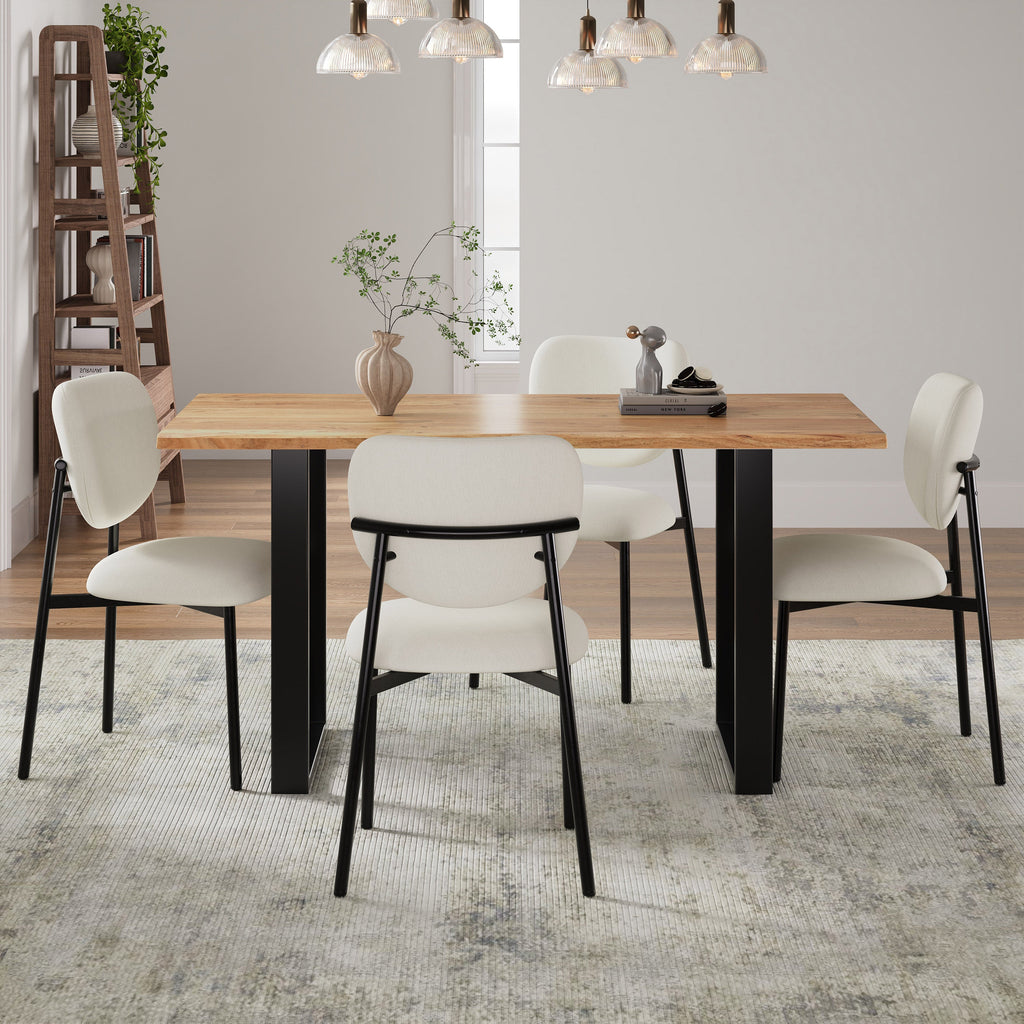 Upholstered Dining Chairs With Metal Legs (Set of 2)