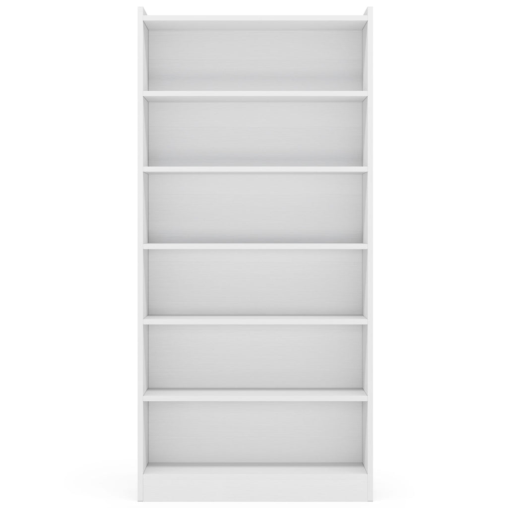 78" 7-Tier Modern White Library Bookshelf