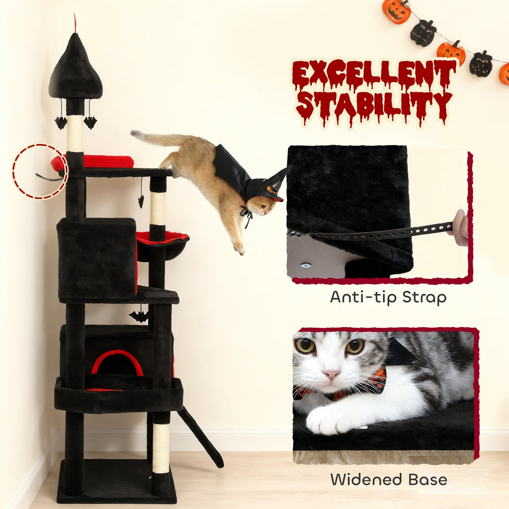 PawHut Gothic Cat Tree - 78" Extra Tall Cat Tower