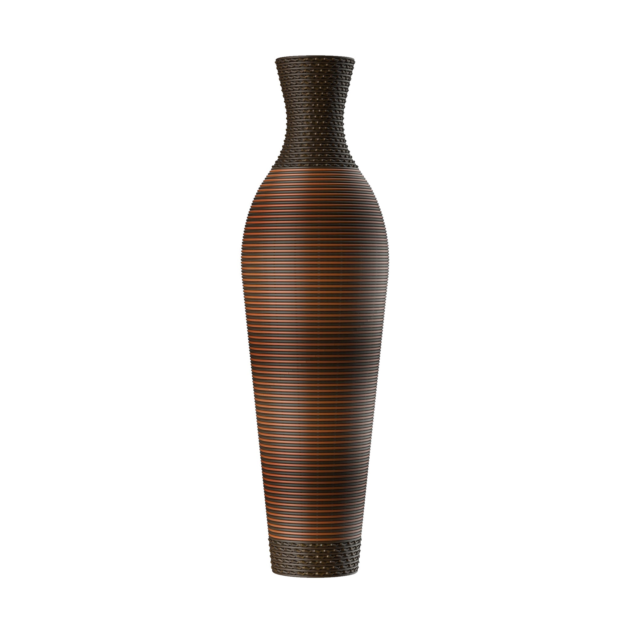 Hand-Woven PVC Rattan Floor Vase, 39 Inch Tall