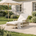 TOPMAX Outdoor All-Weather PE Rattan Chaise Lounge