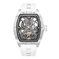 Barrel-shaped Watch With A Steel Case Full Skeleton Automatic Movement