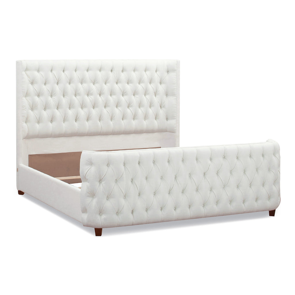 Brooklyn King Tufted Panel Bed Headboard and Footboard Set, Antique