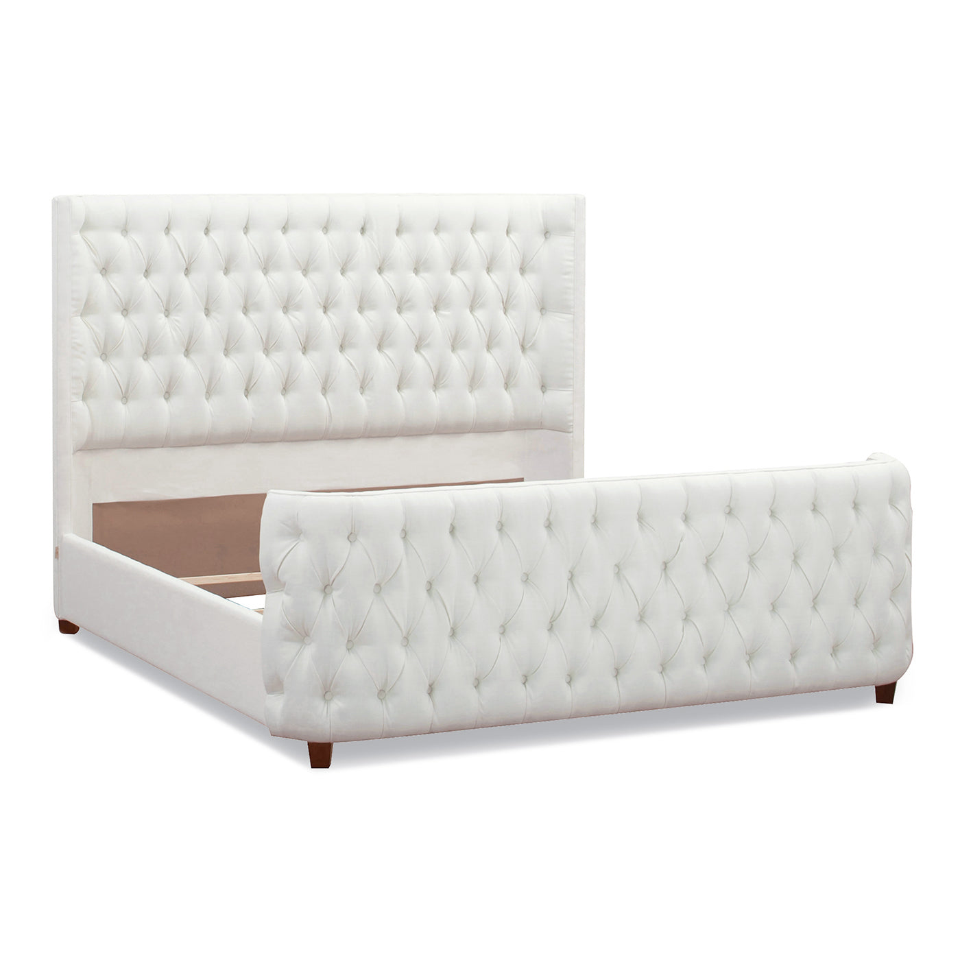 Brooklyn King Tufted Panel Bed Headboard and Footboard Set, Antique