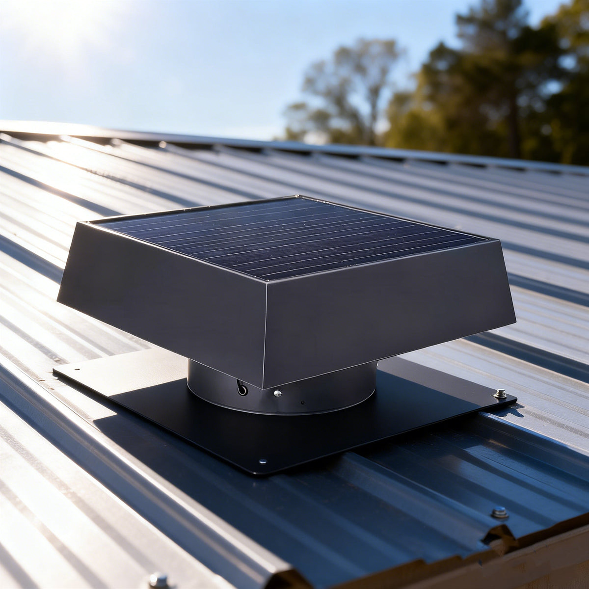12" Flush Mount Trapezoid Solar Attic Vent