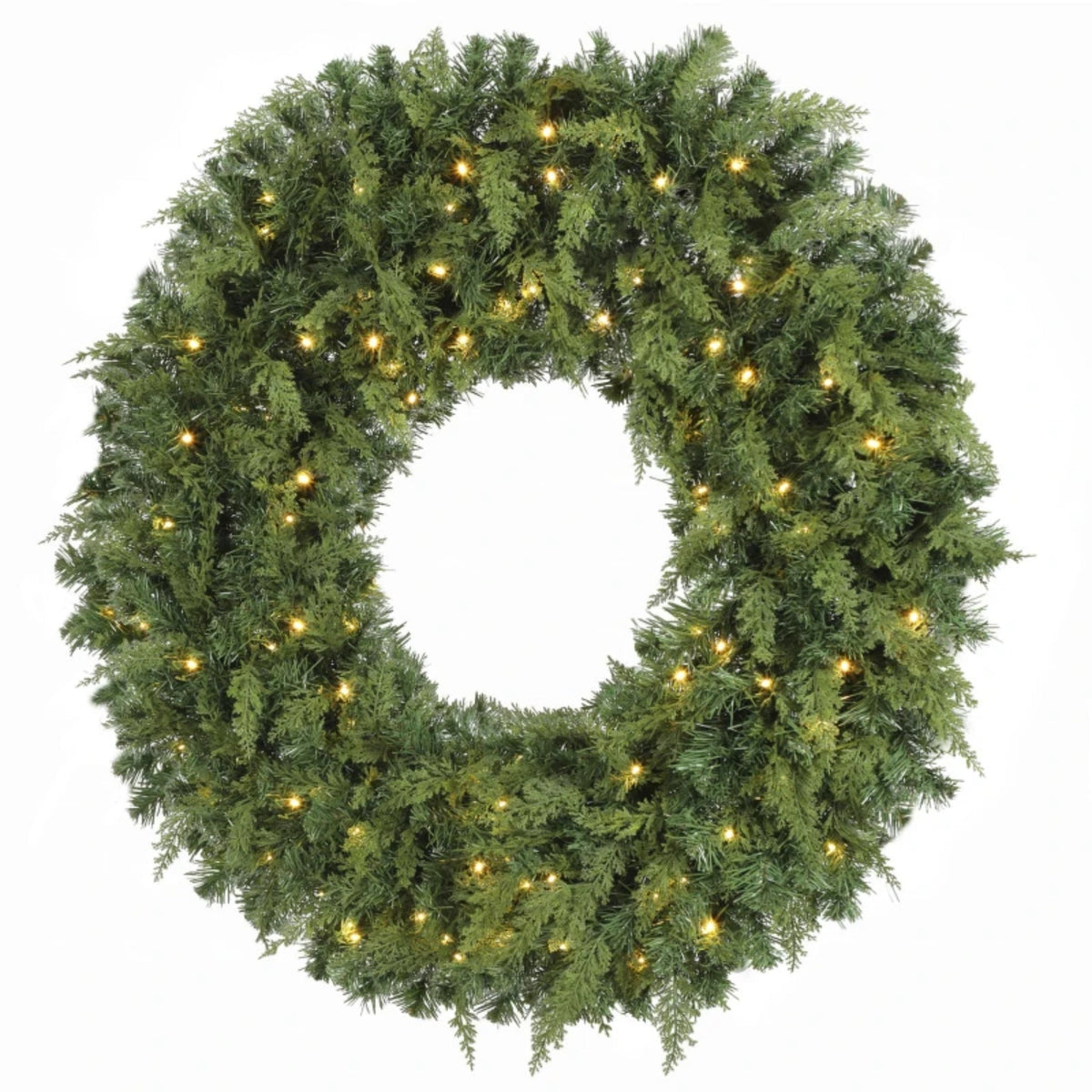 48-Inch Pre-Lit Crestwood Spruce Artificial Christmas Wreath