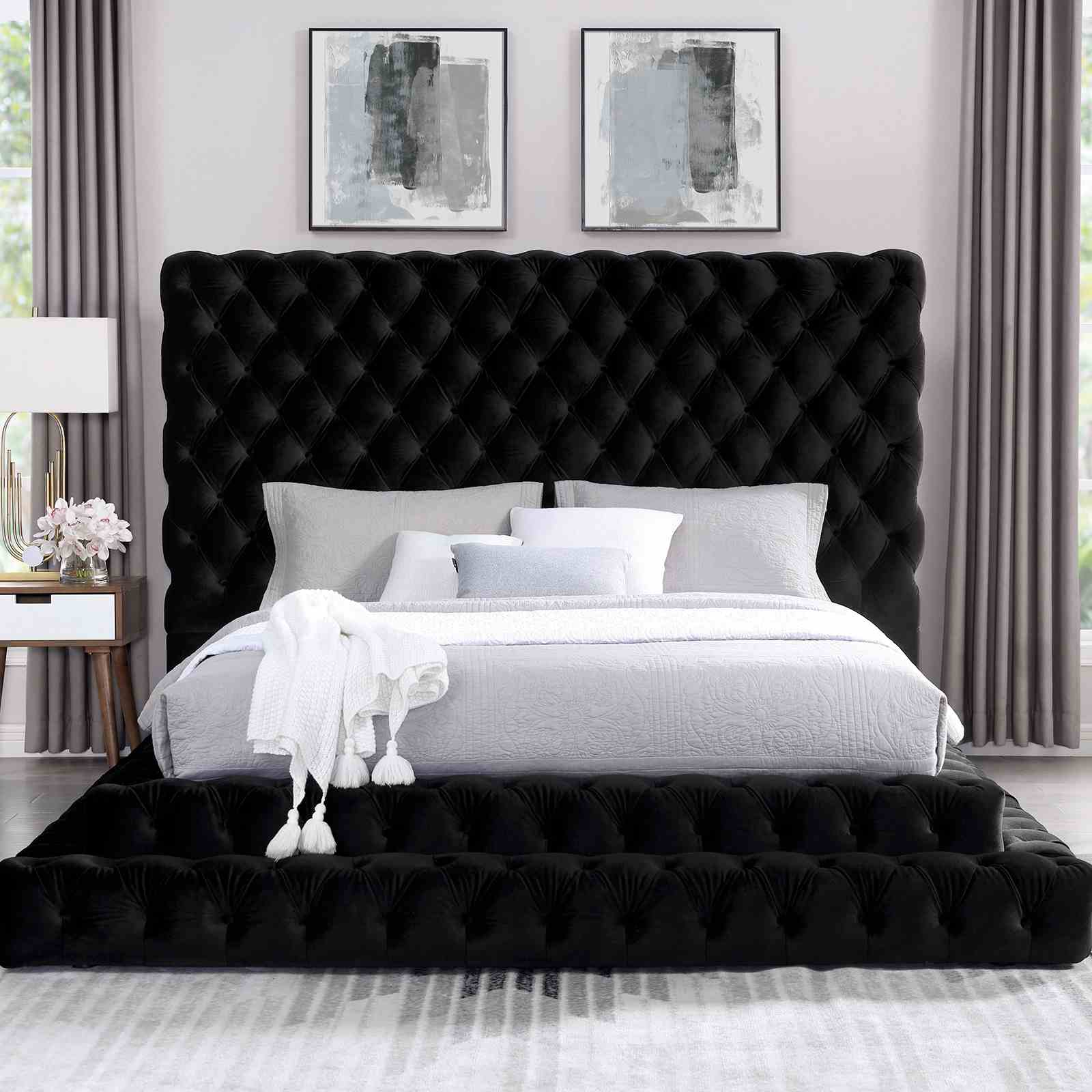 Fully Upholstered Frame Bed