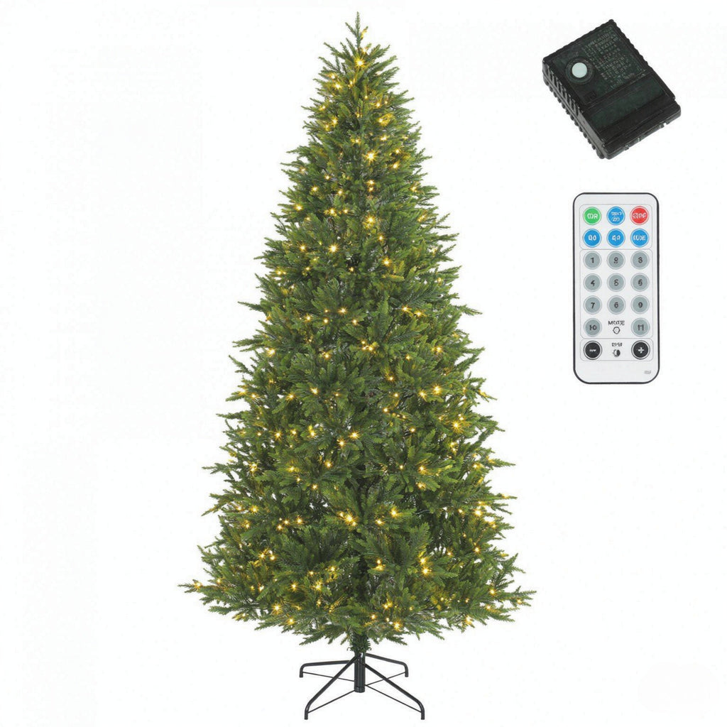 7.5-Foot Hinged Nordmann Fir Prelit Christmas Tree