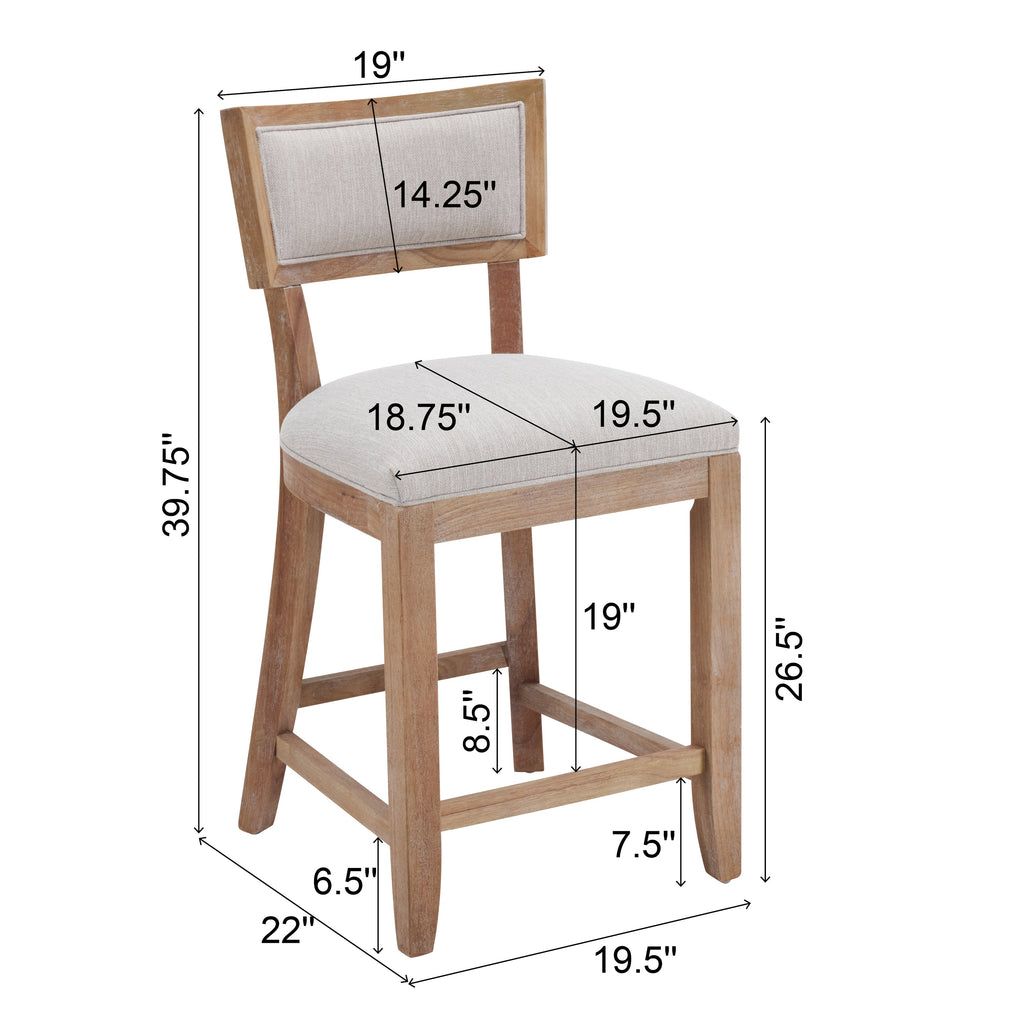 Upholstered Counter Height Bar Stools Set of 2