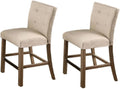 Set of 2 Upholstered Counter Dining Chairs