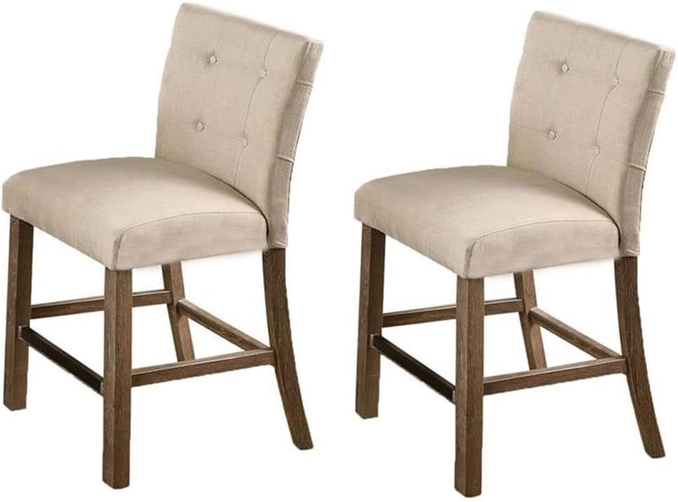 Set of 2 Upholstered Counter Dining Chairs