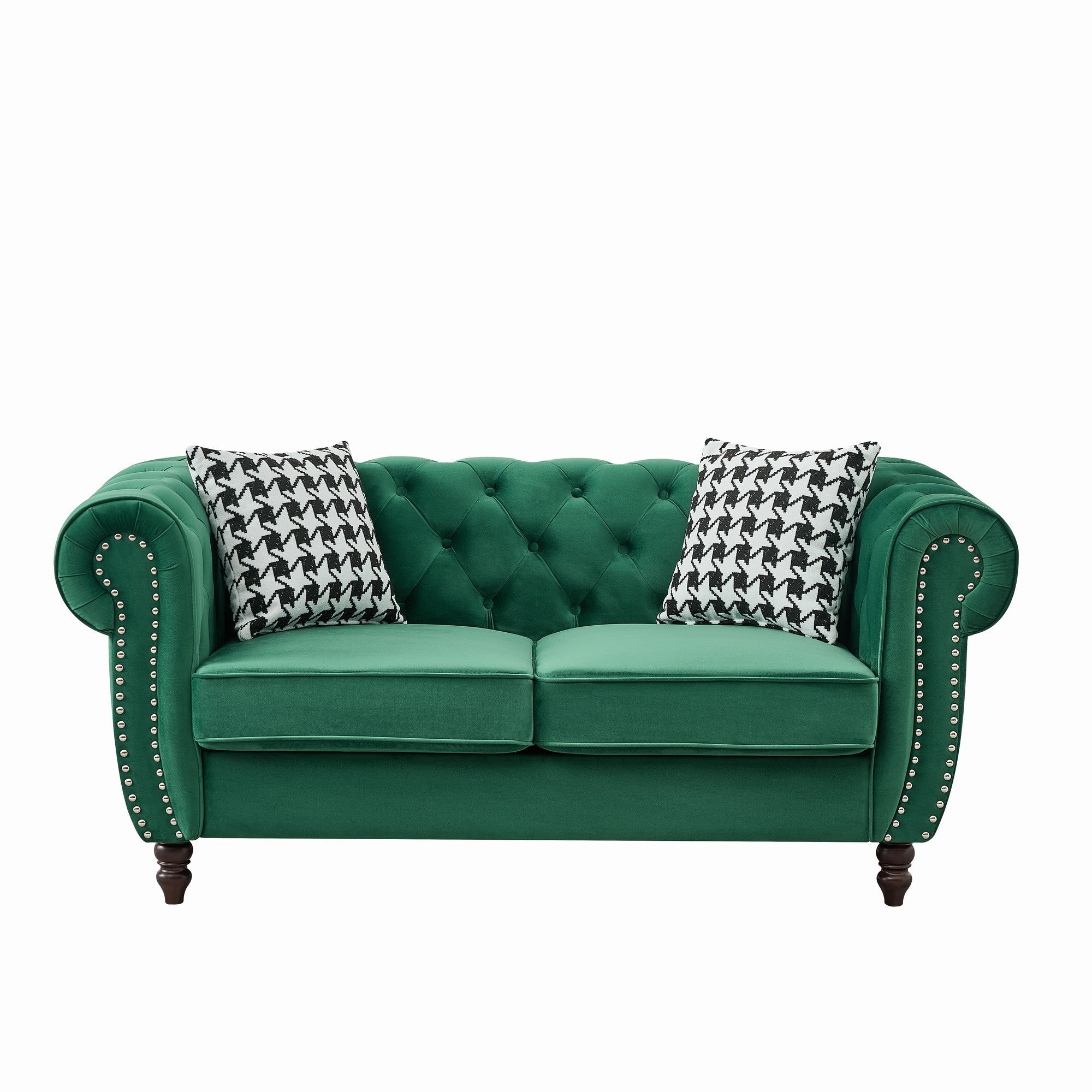 67" Chesterfield Velvet Upholstery Fabric Sofa