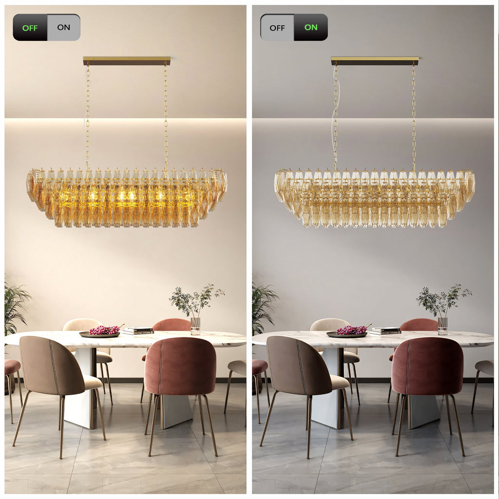 Modern Chandeliers for Dining Room, 54" Large Rectangle