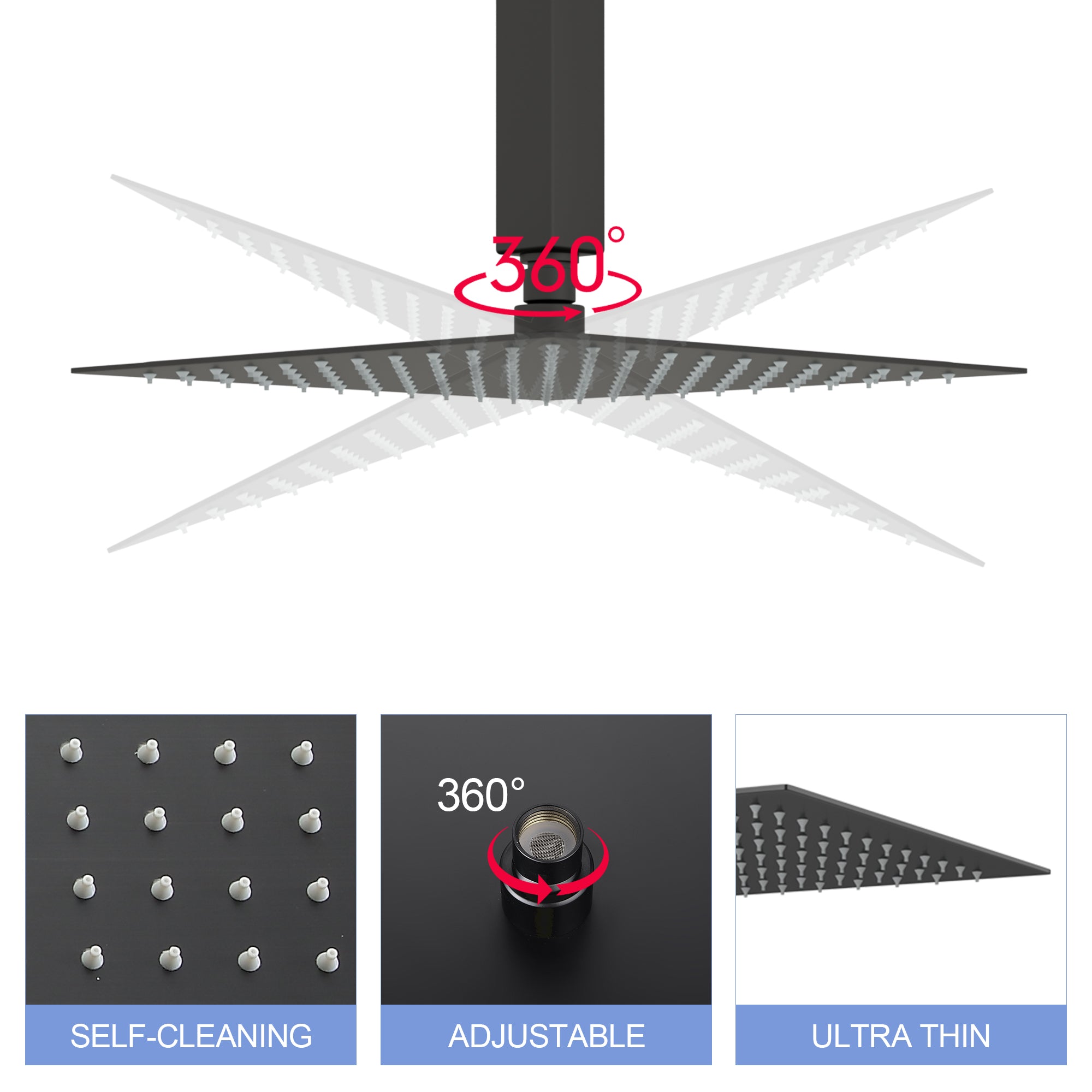 10" Stainless Steel Rainfall Shower Head