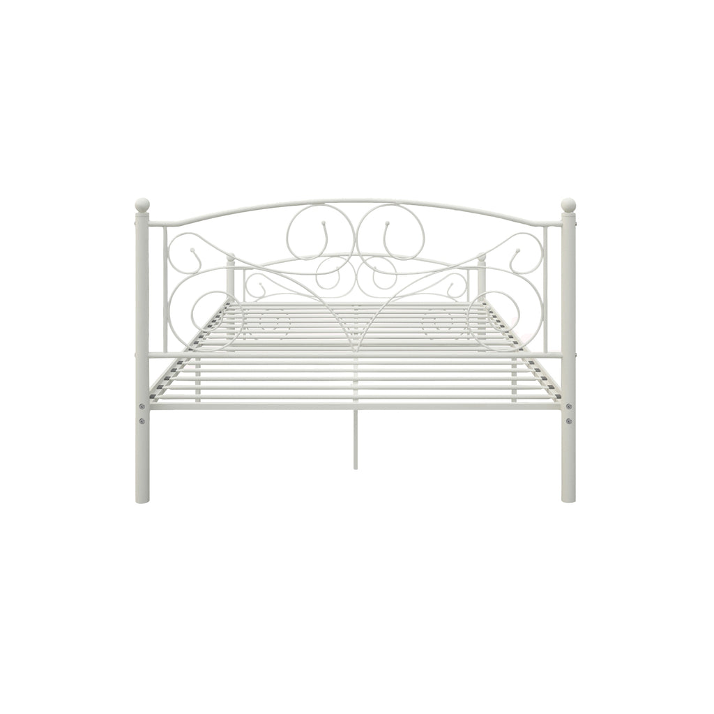 Unique Flower Sturdy Metal Bed Frame with Headboard and Footboard