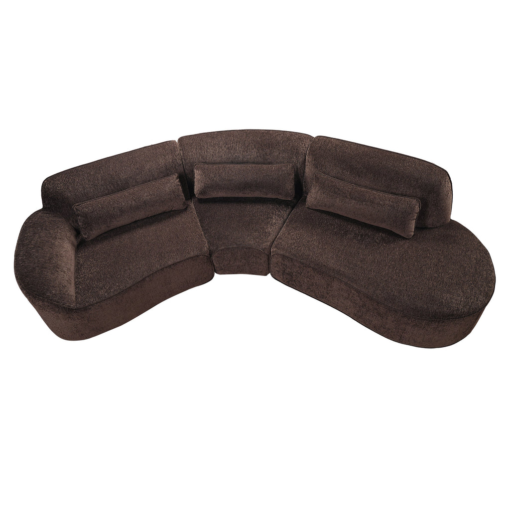 123" Modern Curved Sectional Sofa with Chaise Lounge
