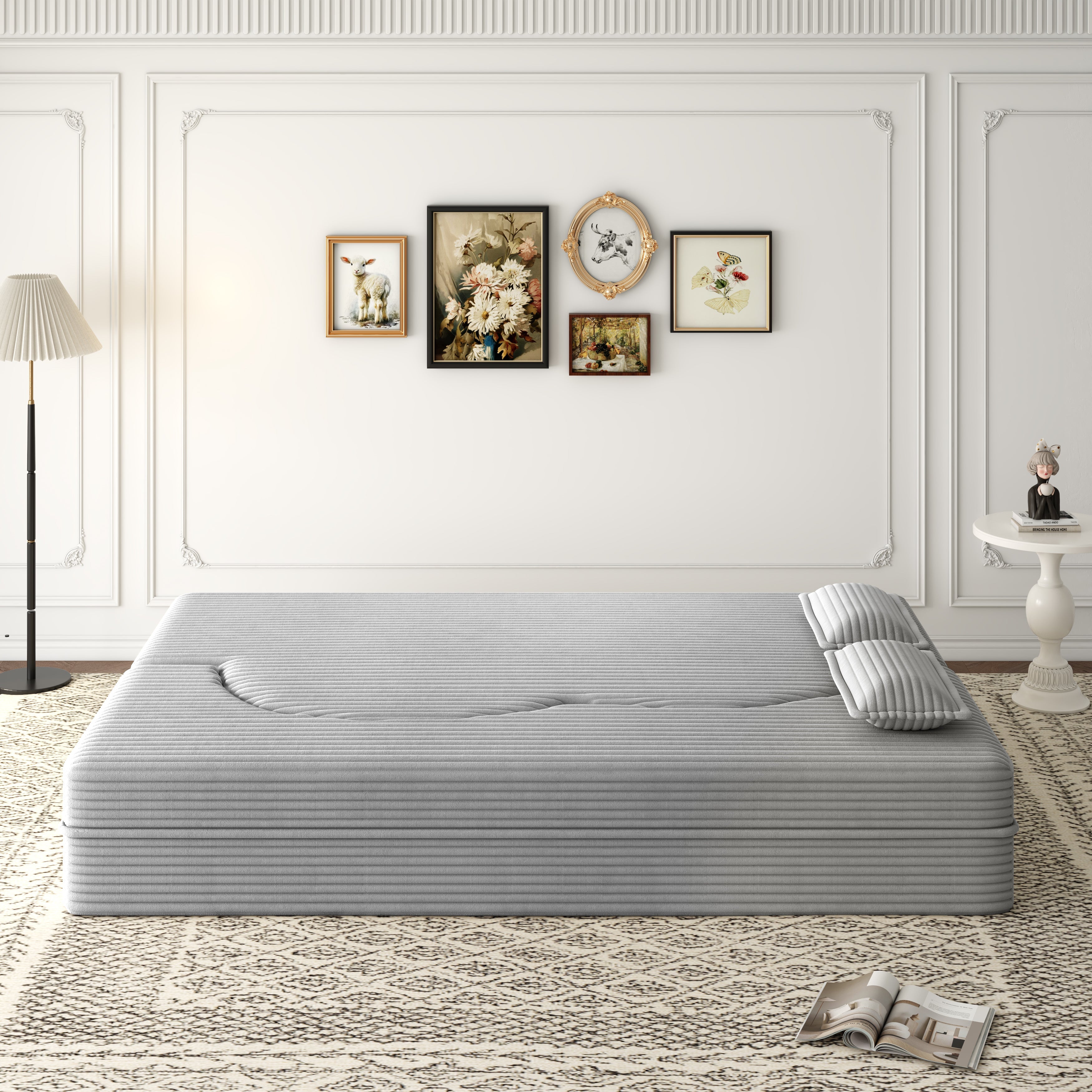 Modern Floor Sofa with 2 Pillows