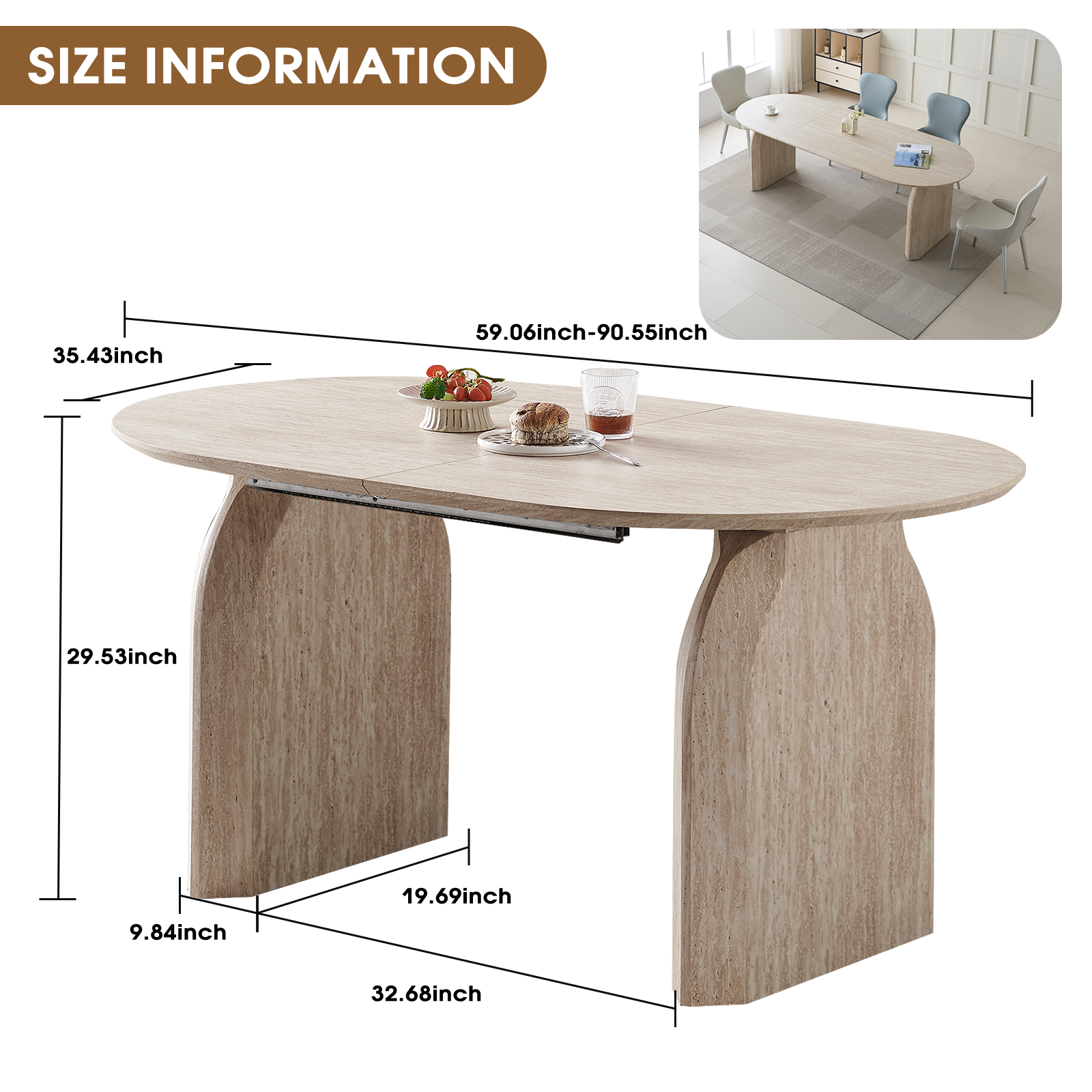 Wood Extendable Dining Table