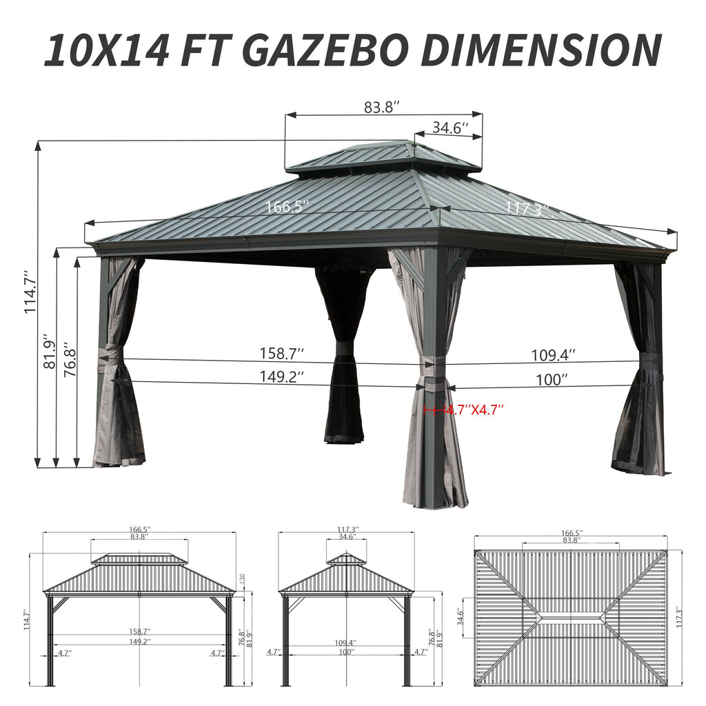 10' X 14' Hardtop Gazebo
