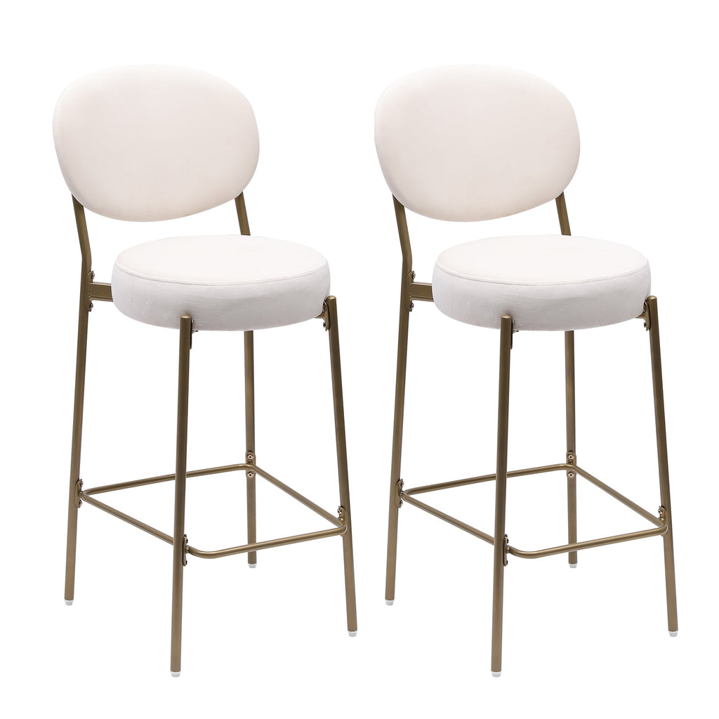 29'' Upholstered Bar Stools Velvet Counter Stool Set of 2
