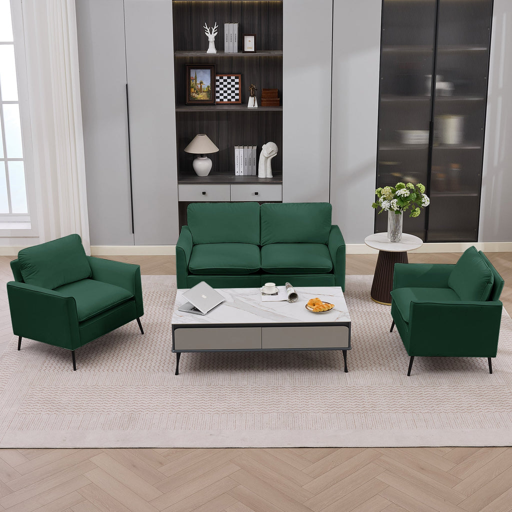 TS Cat Paw Leather Upholstered Loveseat - Nordic Retro Green