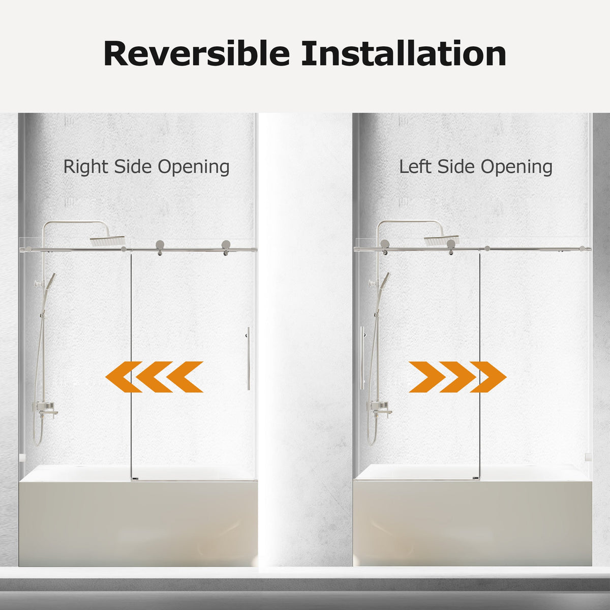 Frameless Single Sliding Soft-Close Shower Doors