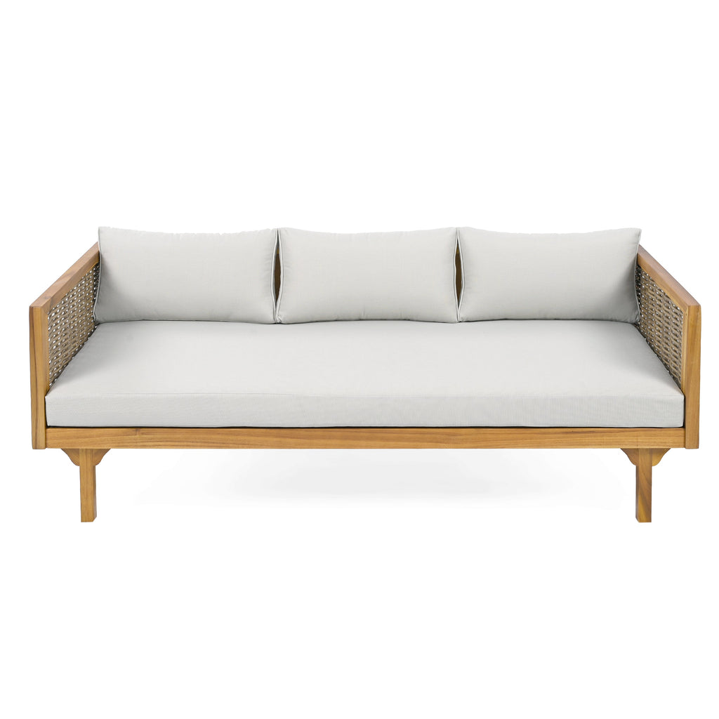 Claremont 3 Seater Daybed With Rattan Arms (Light)